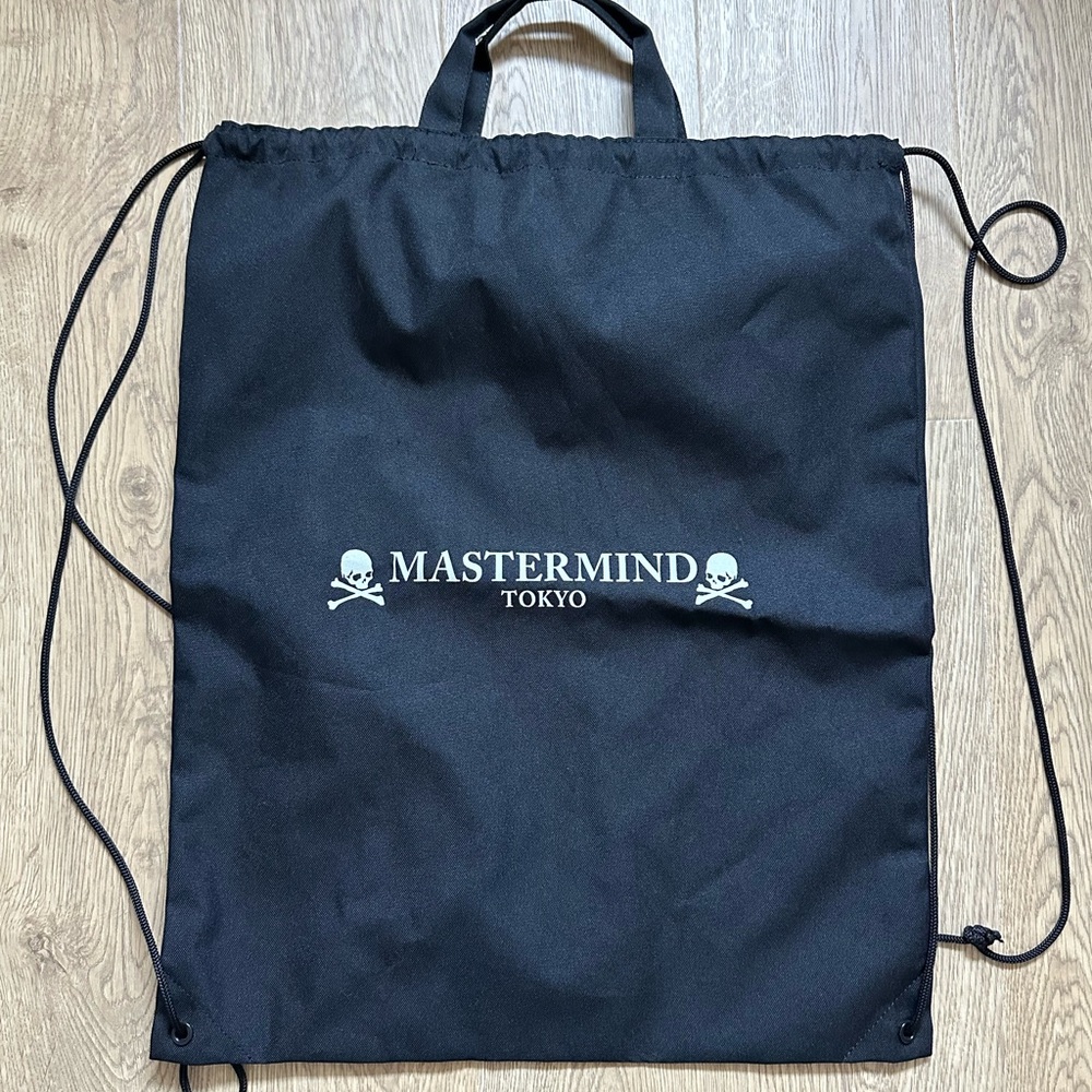 100% AUTHENTIC Mastermind JAPAN Black Backpack Drawstring Bag Tote MMJ Tokyo